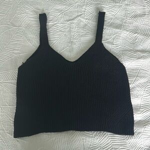 Nordstrom Black Crop Top Sz Medium